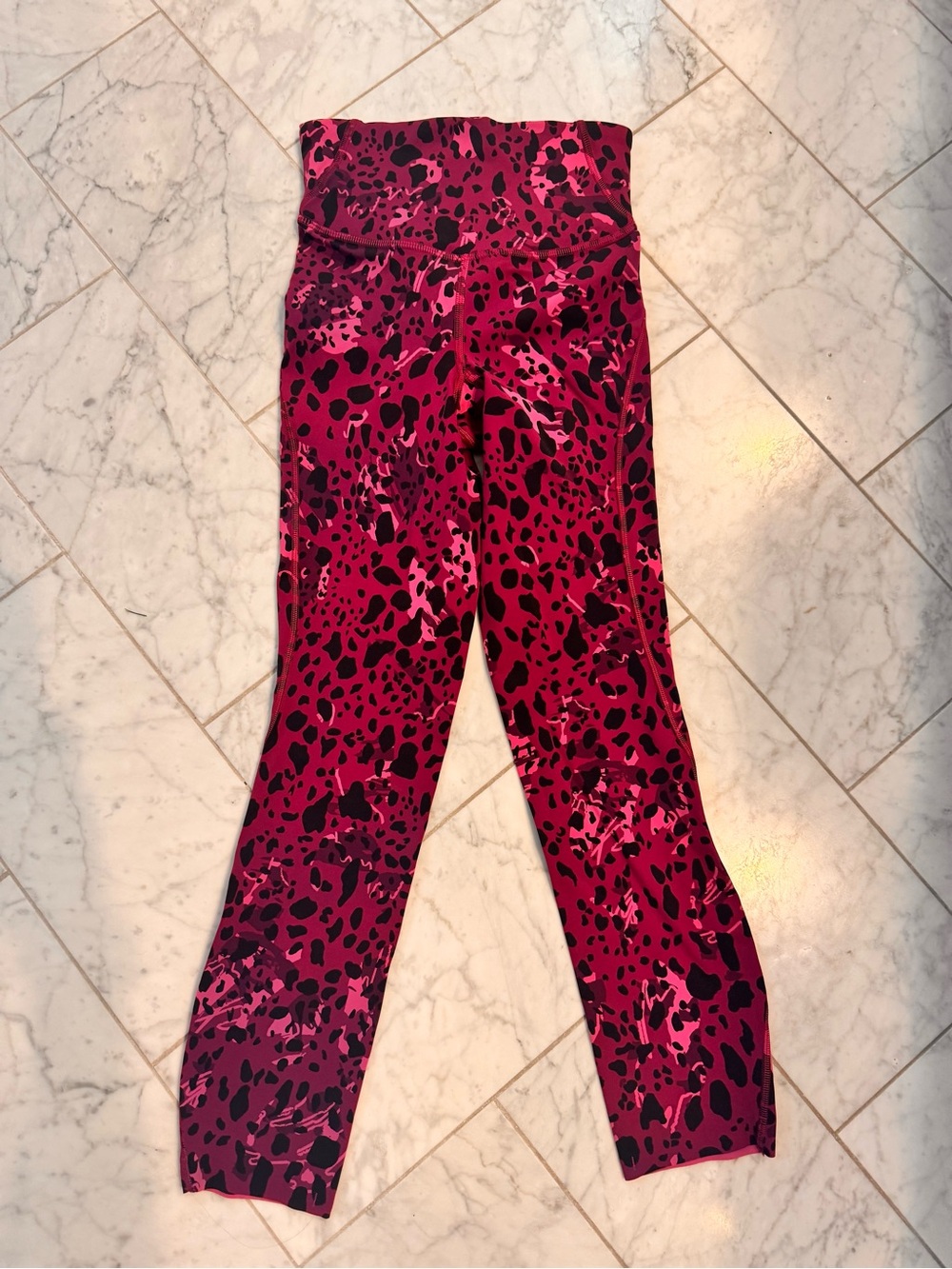 lululemon athletica Magenta and Black Leopard Print Leggings